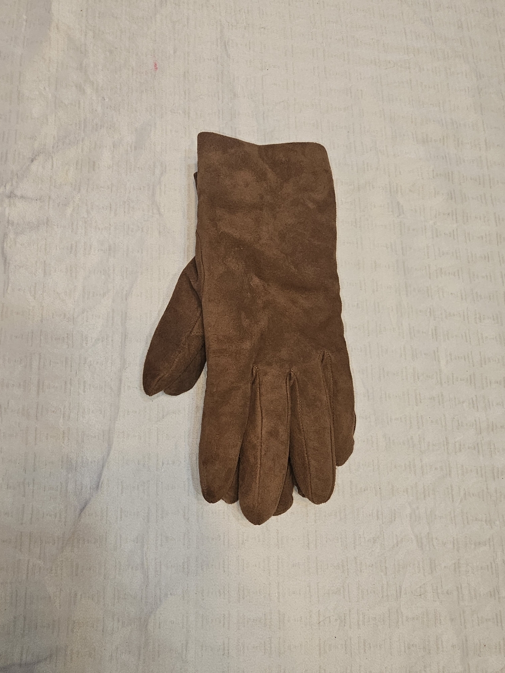 Vintage 90s Martelli Italy Brown Suede Leather Gloves Cashmere Lined